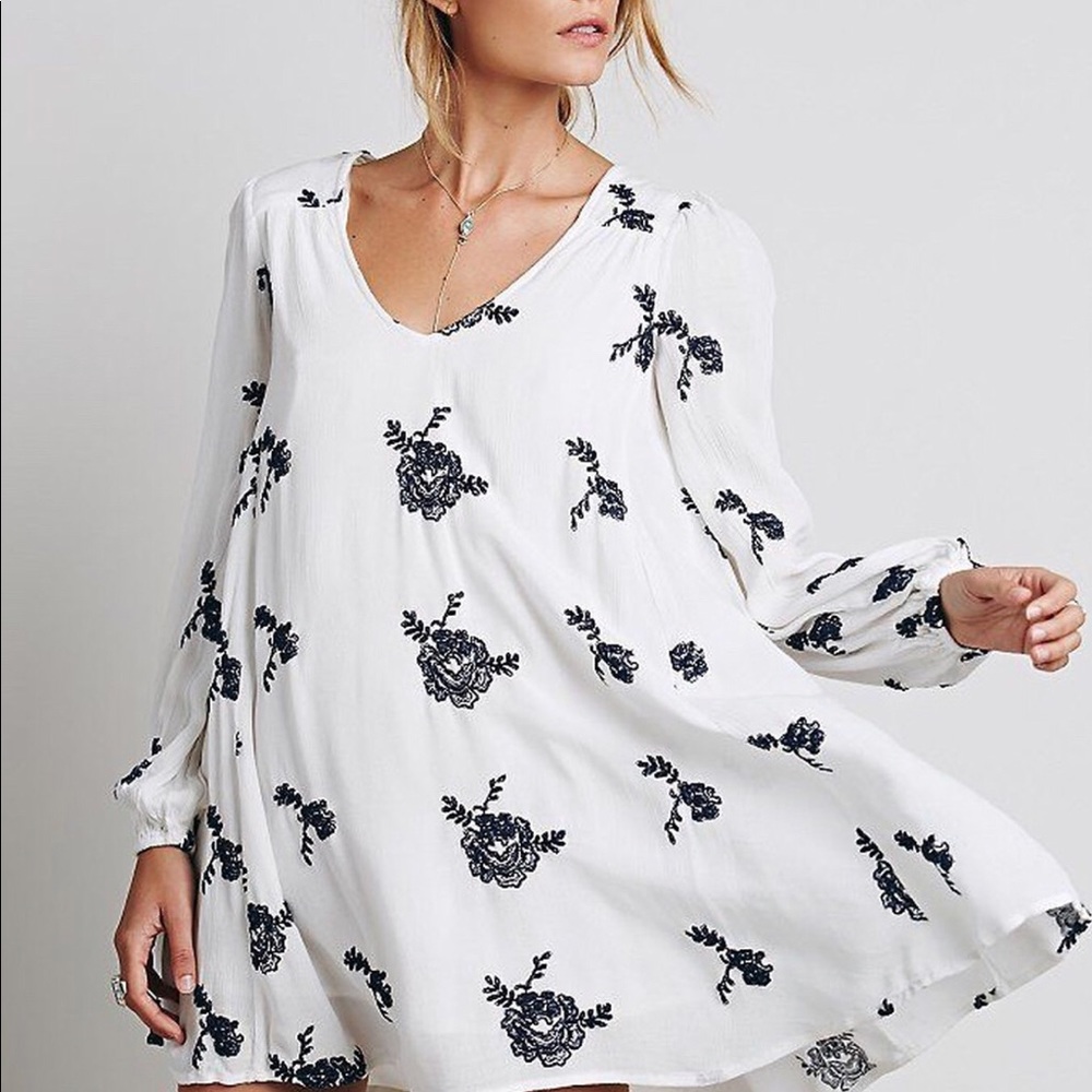 Free People Embroidered Austin Mini Dress